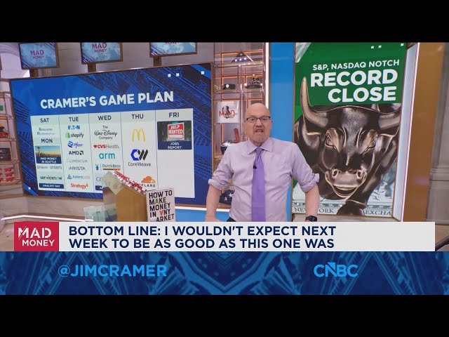 I wouldn't expect next week to be as good as this one, says Jim Cramer