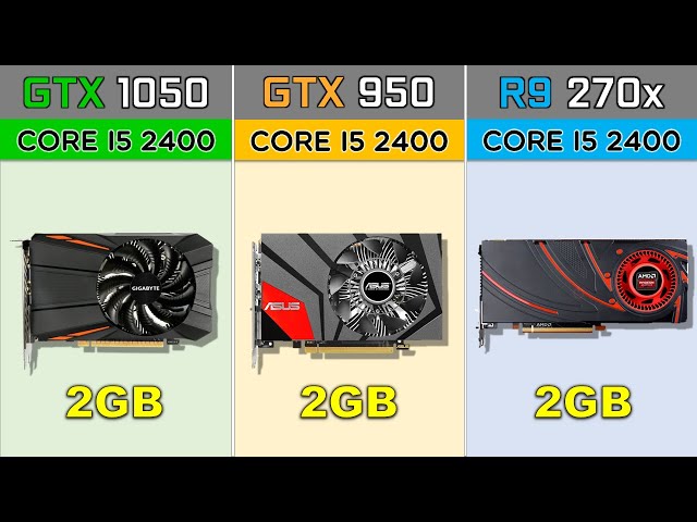 GTX 1050 vs GTX 950 vs R9 270x with Core i5 2400 2020's Games Benchmarks