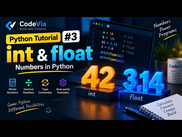 Python Tutorial #3 | int & float Explained | Numbers in Python | CodeVia