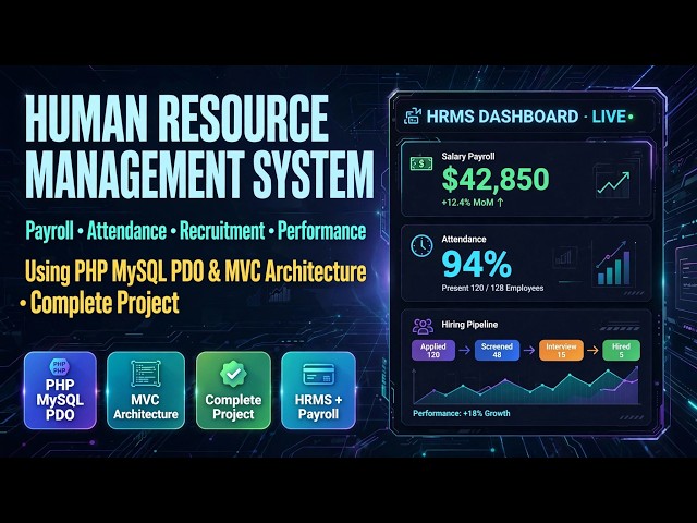 Human Resource Management System With Payroll, Attendance Using PHP MySQL PDO and MVC architecture