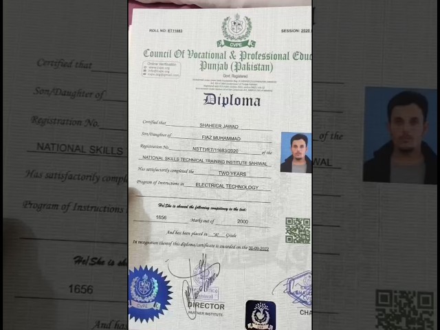 Electrical Technology 2 Year Diploma With Online Record and Email Verification #cvpe #govtdiploma