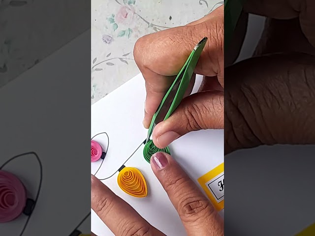 Lights on string- Quilling Card for Christmas #paperquilling #cardmaking #carddesigner