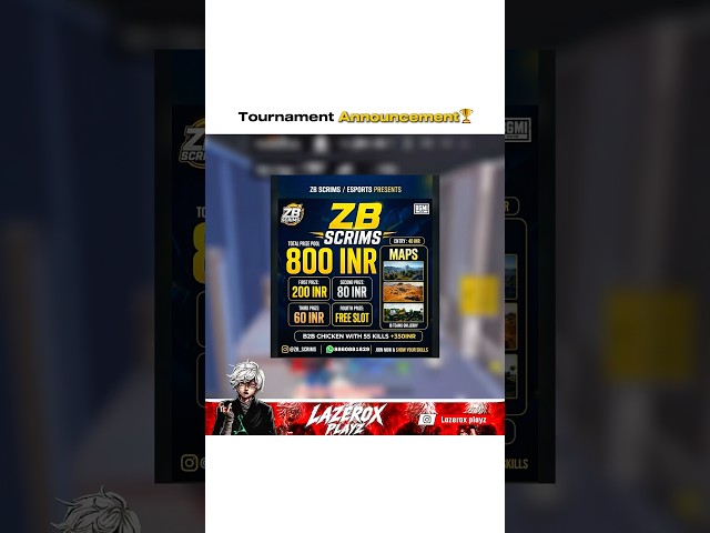 Free BGIS Tournament Announcement🏆#bgis #tournament #free #shortsfeed #viralshorts #trending #bgmi