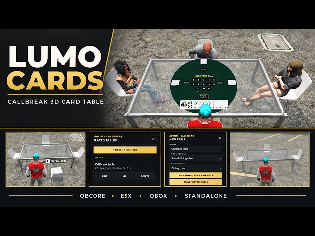 FiveM Callbreak 3D Card Game Script | QBCore Qbox ESX Standalone