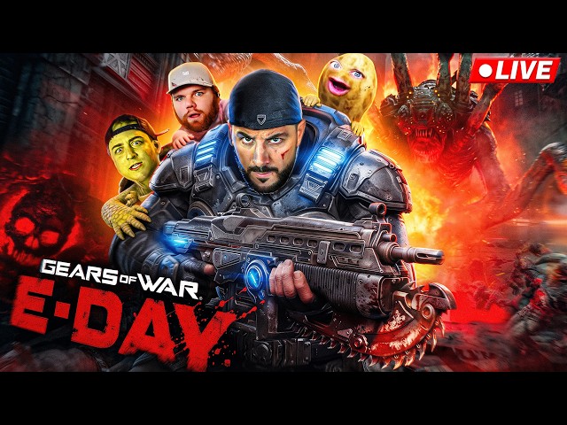 🔴 LIVE - BEATING GEARS OF WAR: E-DAY ON INSANE... IN ONE SITTING 🔥