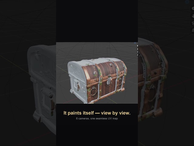 One model, four materials, four prompts — Blender AI texturing #Shorts