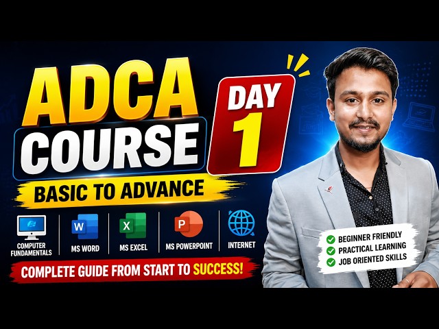 ADCA Course 2026 | Day 1 - Introduction to Computer