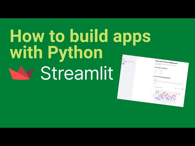 How to build dashboard apps with Streamlit Python (quick Tutorial)