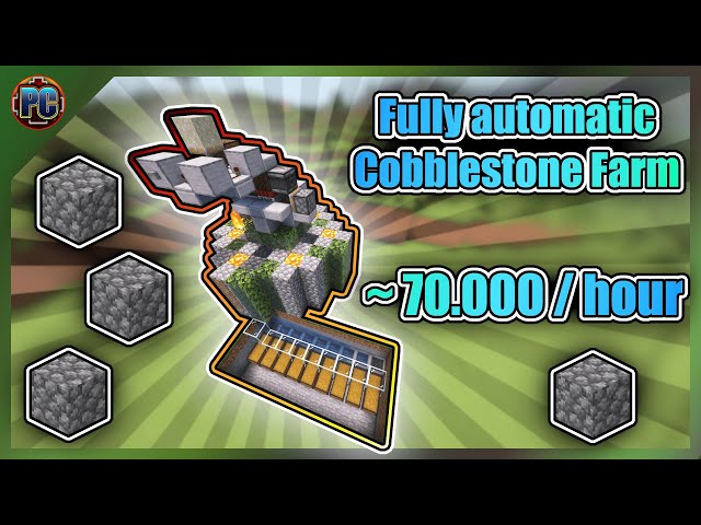 Minecraft Java 1.21+ Tutorial | Fully Automatic Cobblestone Farm – 70,000 Per Hour!