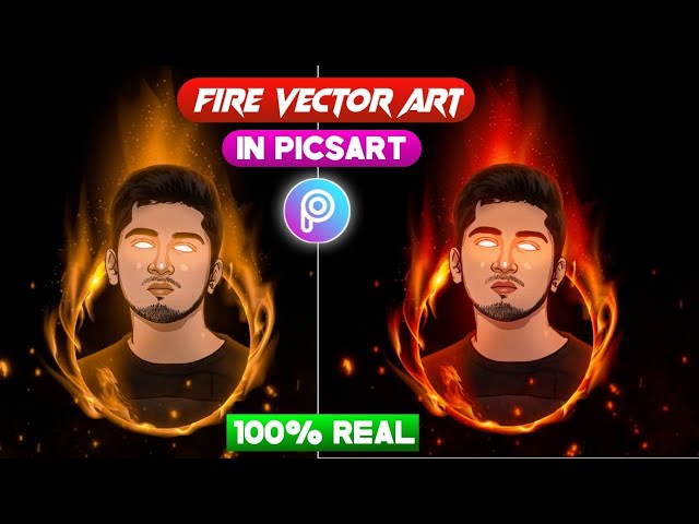 Visual neon fire glowing vector art effect in picsart | Vector art editing in picsart steps by step