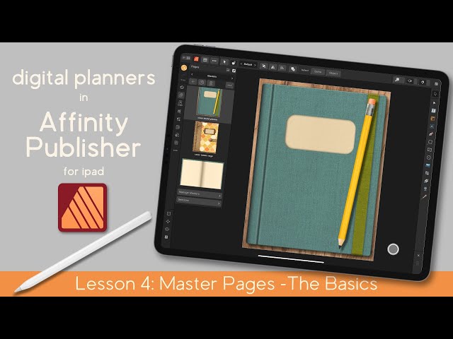 Affinity Publisher iPad | Master Page Basics | Hyperlinked Digital Planner Tutorials for Beginners