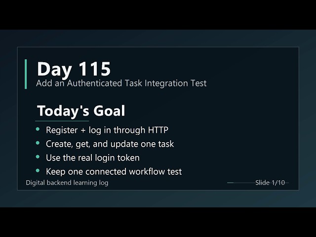 Day 115 - Test an Authenticated Task Workflow | ASP.NET Core