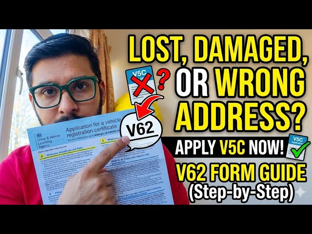 How to apply V5C If Lost, Damage, Not Received, Wrong Address || How to Fill V62 Form DVLA ?