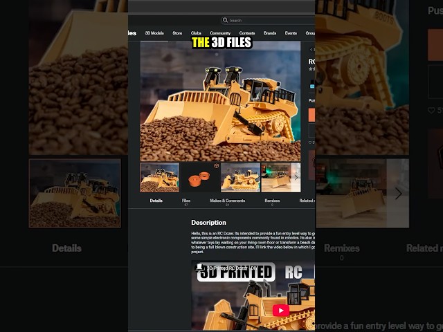 3D Printed RC Dozer Ripper #3dprinting #rc