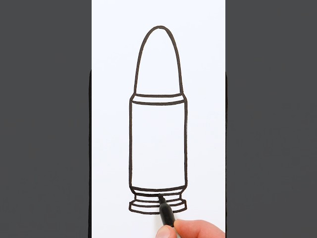 How to Draw Bullet | Step by Step Tutorial #art #drawing #howtodraw #bullet #arttutorial