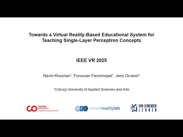 Learning Single-Layer Perceptrons in Virtual Reality