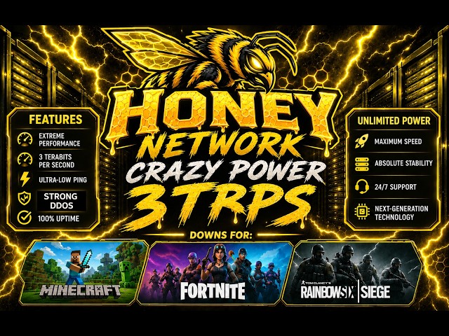 Honey UDP 3TBPS C2 / DDOS GAME / R6/COD FORTNITE FIVEM ROBLOX, BEST NETWORK 2026