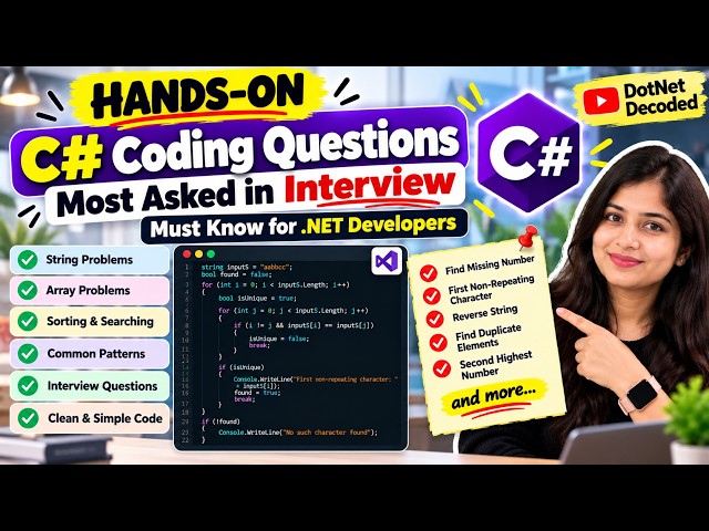 C# Coding Questions for .NET Interviews | 7 Hands-On Problems Every .NET Developer Must Practice
