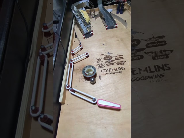 Sneak peak of Gremlins Homebrew Pinball machine. #pinball #homebrewpinball #gremlins
