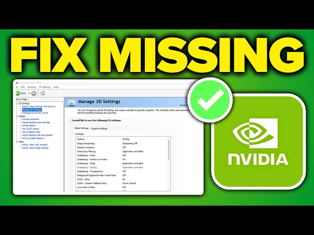 How To Fix NVIDIA Control Panel Not Showing or Missing