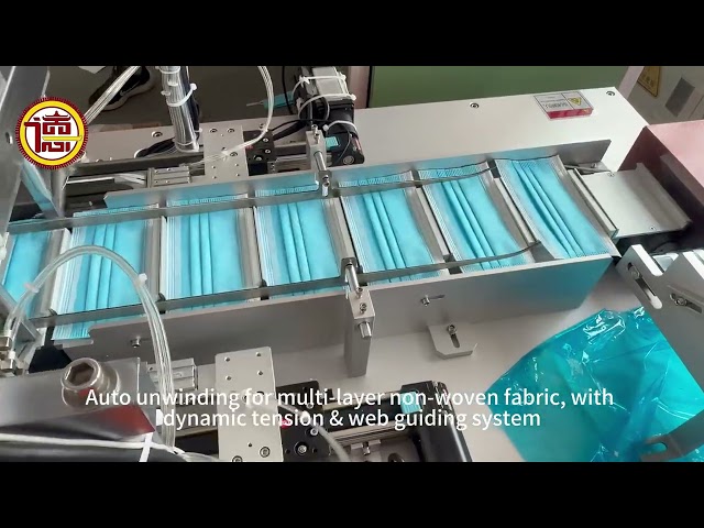 1+1 full servo flat mask machine, Fully automatic flat mask making machine