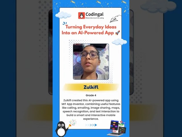 Grade 4 Student Builds a Multi-Feature Smart App | MIT App Inventor | Codingal