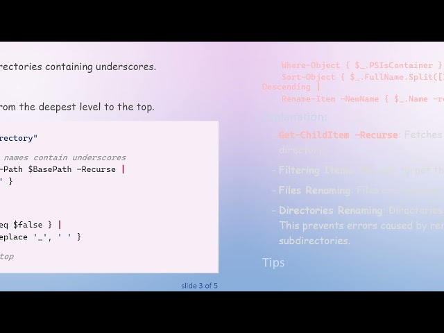 How to Replace Underscores (_) with Spaces in Files and Directories Using PowerShell
