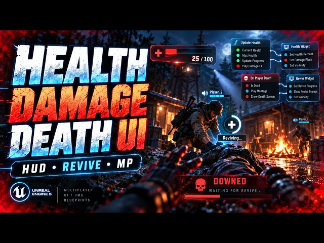 How to Create Health, Damage & Death UI in Unreal Engine 5 | Multiplayer HUD