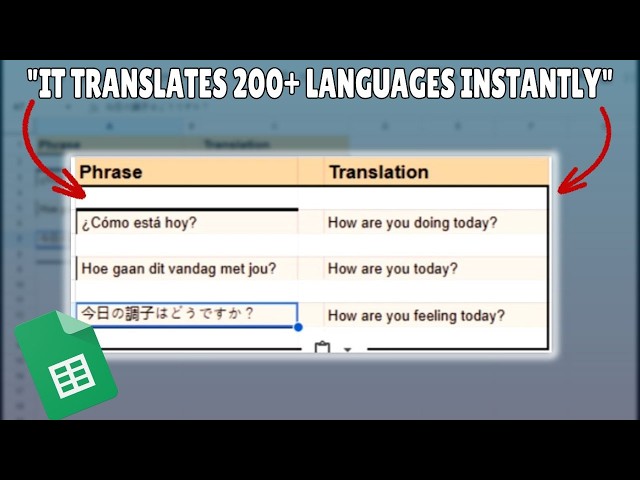 I Used GOOGLETRANSLATE Function in Google Sheets to Make a Language Translator
