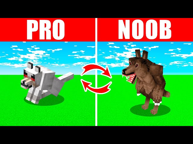 Minecraft NOOB vs. PRO: SWAPPED MUTANT WOLF in Minecraft (Compilation)