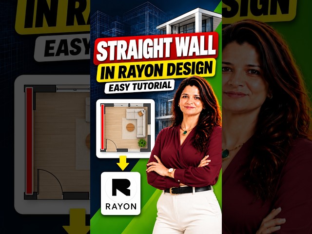 How to Draw a Straight Wall in Rayon Design | #Shorts