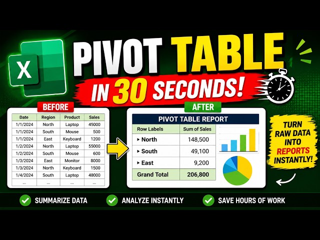 Learn Pivot Tables in Under 1 Minute