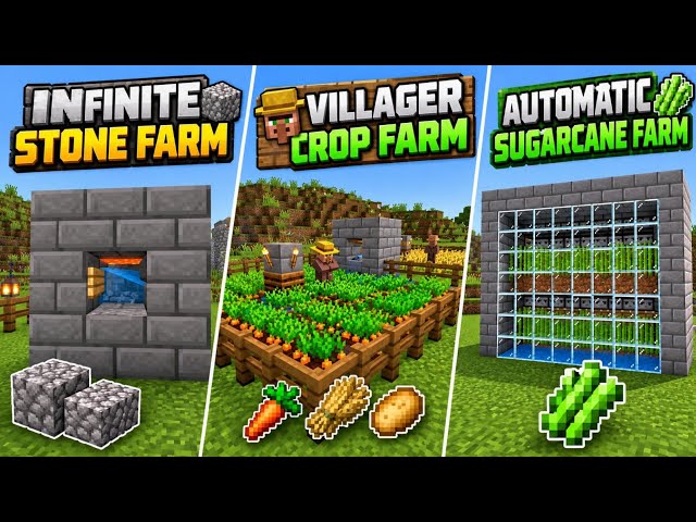3 EASY MINECRAFT FARMS YOU NEED!| Minecraft brothers|
