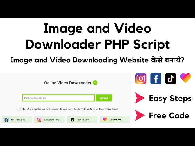 Image & Video Downloader Website Banaye | PHP Script | Instagram Facebook TikTok | Hindi