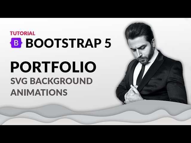 Build Bootstrap 5 portfolio with subtle animations and SVG background