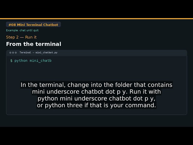 Python + AI Zero to Hero #08 — Mini Terminal Chatbot