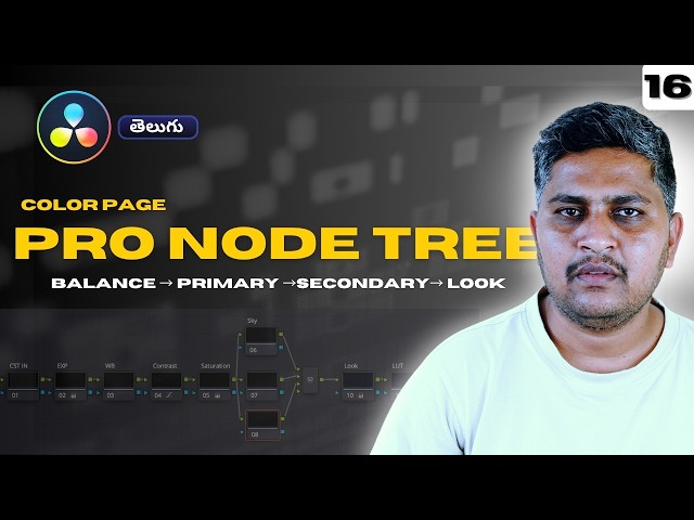How to Build a Professional Node Tree in DaVinci Resolve | Color Grading Telugu – Class 16