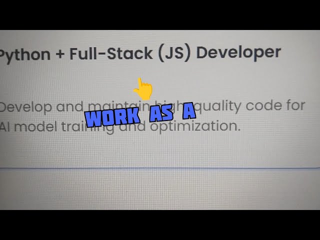 Remote Job for Python & Full Stack(JS) Developer @AIFreelanceJobsForSeekers 