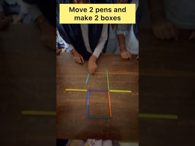 1. 🧠 Move 2 Pens to Make 2 Boxes! Can You Solve It? #braingames #aimwithmadhu #brainchallenge