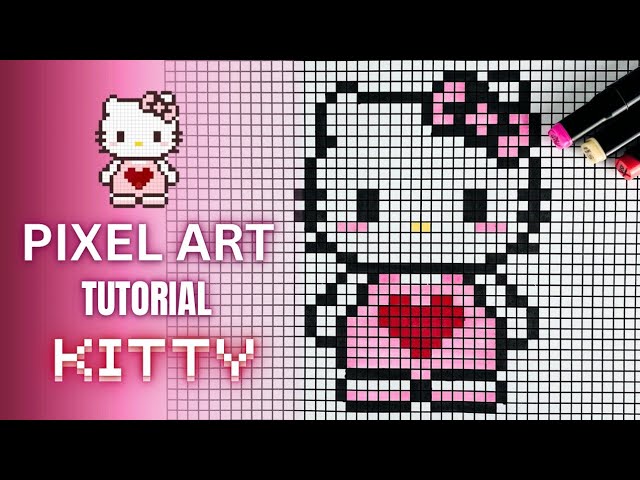 Pixel Art Tutorial: Drawing Hello Kitty Step by Step 🎀🐱