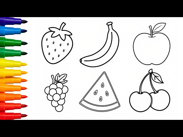 Let's Learn How to Draw Fruits Together | Painting, Drawing, Coloring Tips for Toddlers