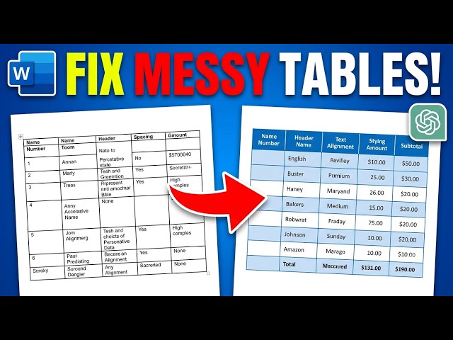 ChatGPT Table Looks Messy in Word? Fix It in 10 Seconds! #tableformatting #chatgpt #copyfromchatgpt