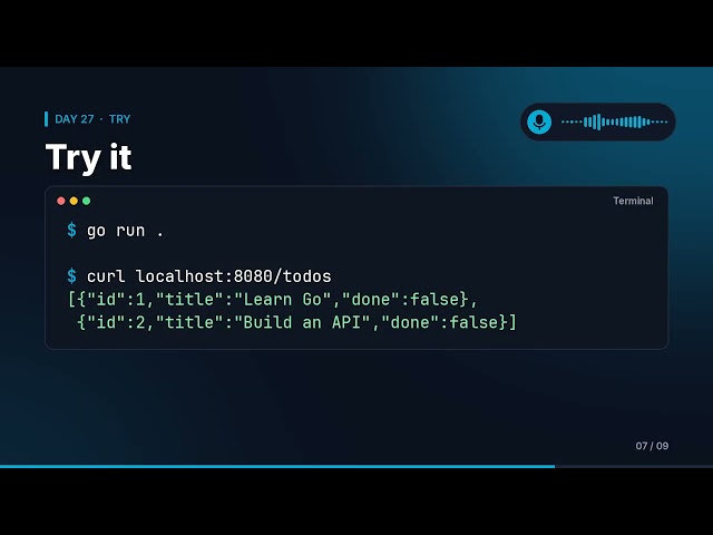 Learn Go in 30 Days — Day 27: Build a REST API (Part 1)