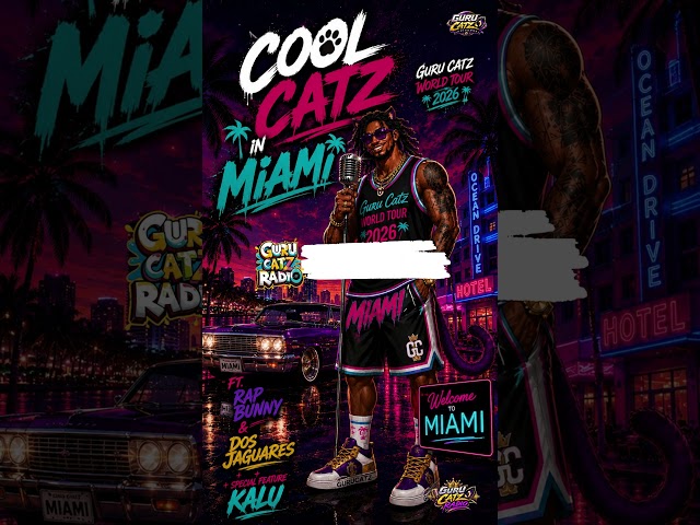 Living the Miami life with the Cool Catz Crew 🌴✨ #miaminights #lifestyle #gurucatz