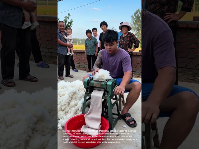Traditional Craft: Processing Raw Cotton into Batting