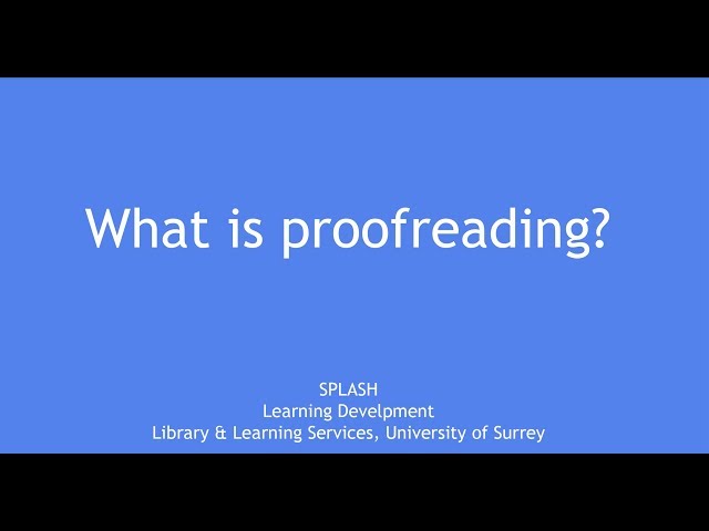 What is proofreading