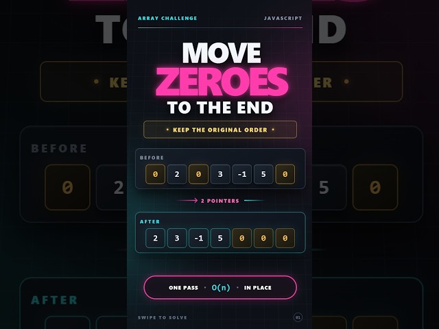 Move All Zeroes to the End of an Array Without Changing the Order!