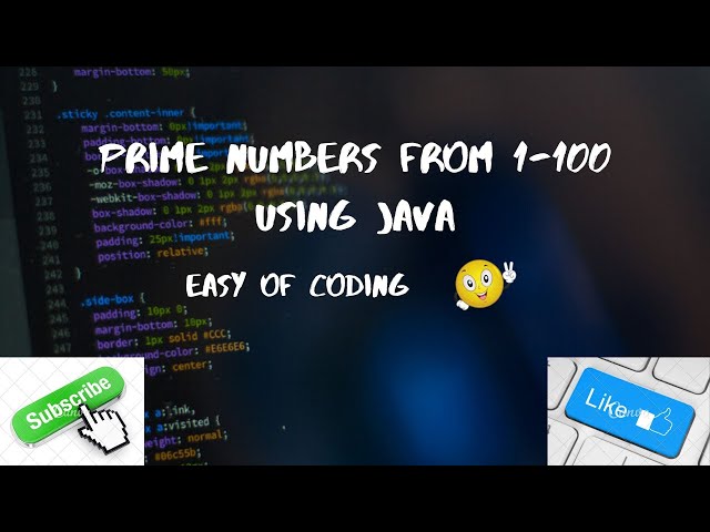Programming Corner-Prime Numbers from 1-100 Using Java