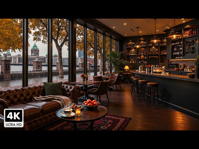 Different Kind of Autumn With Beautiful Piano Jazz ~ Peaceful Rainy Day Coffee Shop Ambience