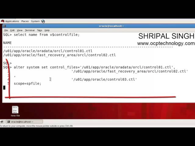 Oracle Tutorial -  How to multiplex/mirror a controlfile of an Oracle database